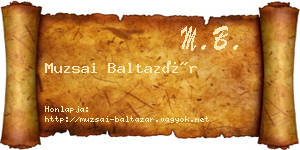 Muzsai Baltazár névjegykártya